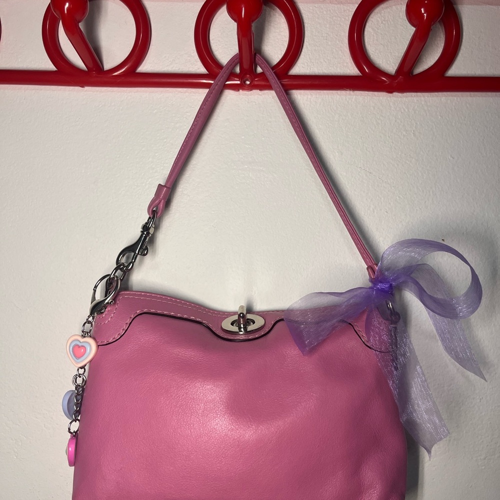 Coach Turnlock Mini Bag/Wristlet in Rose Pink